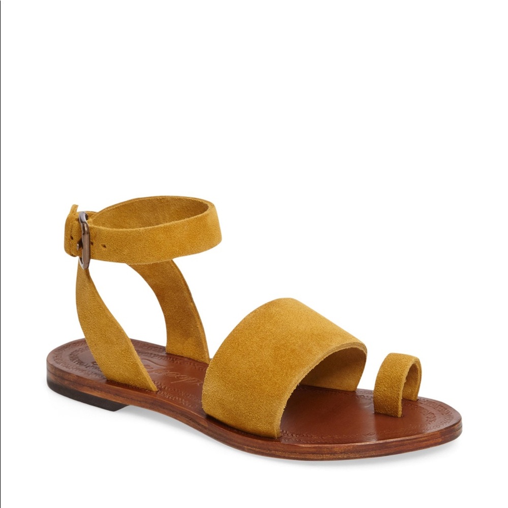 FREE PEOPLE Yellow Suede Strappy Sandals